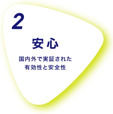 2 安心 国内外で実証された有効性と安全性