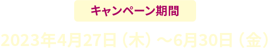 キャンペーン期間 2023年4月27日（木）～6月30日（金）